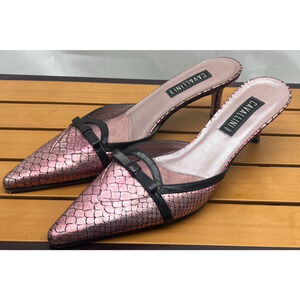 Cavallini Womens Pointy Toe Pink Slip On Heel 9B Pink
